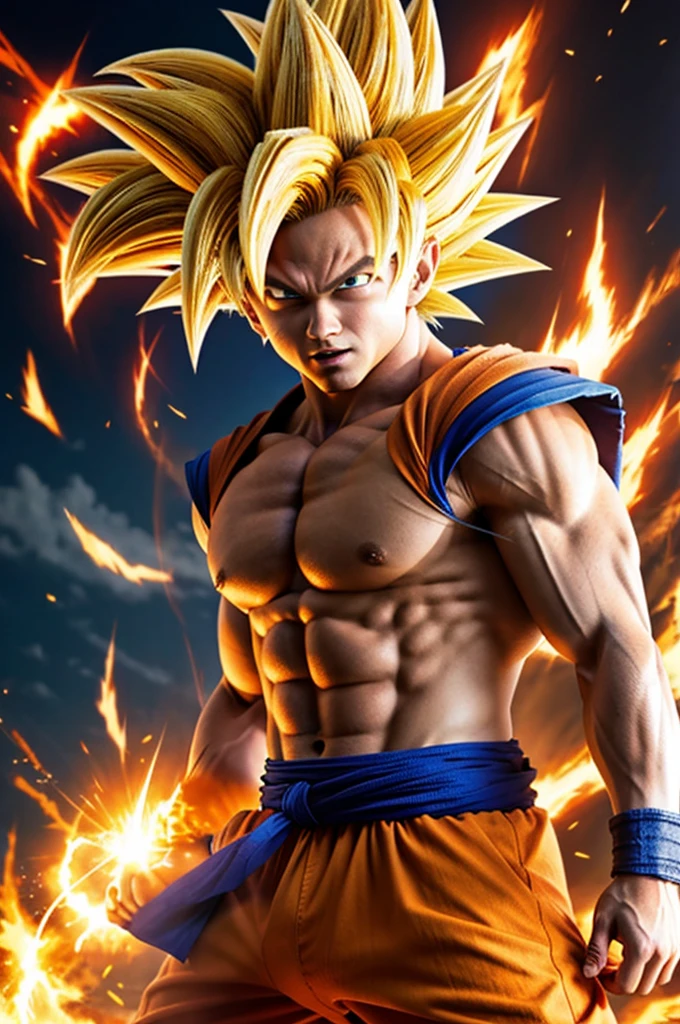 Goku super saiyan 100 feliz