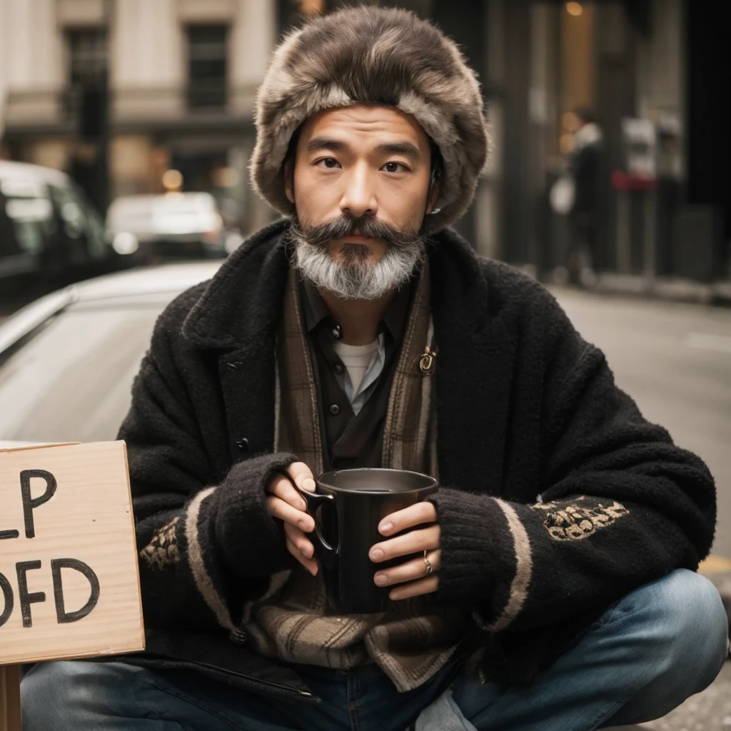 Don't change your face、Dressed as a financial man