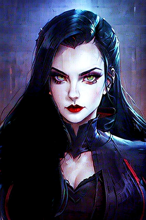 20-year-old woman ,perfect asymmetrical face and detailed eyes 3D slender figure big oppais long hair, pose sexy , lenceria,  y mirando al espectador, imagen perfecta para wallpaper fanart, gothic makeup voluminous and red lips 