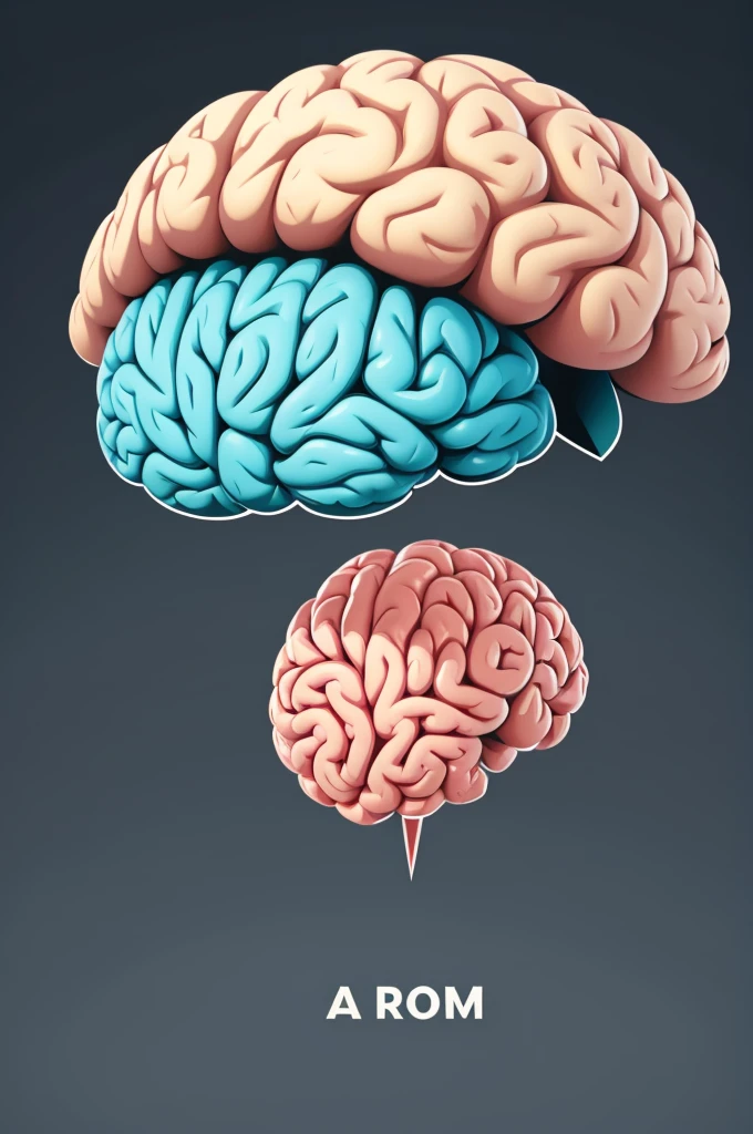Create a vector of a brain with the shape of the letter "a"
