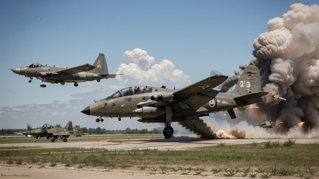 USA warthog planes rampage through the air pounding Russian troops