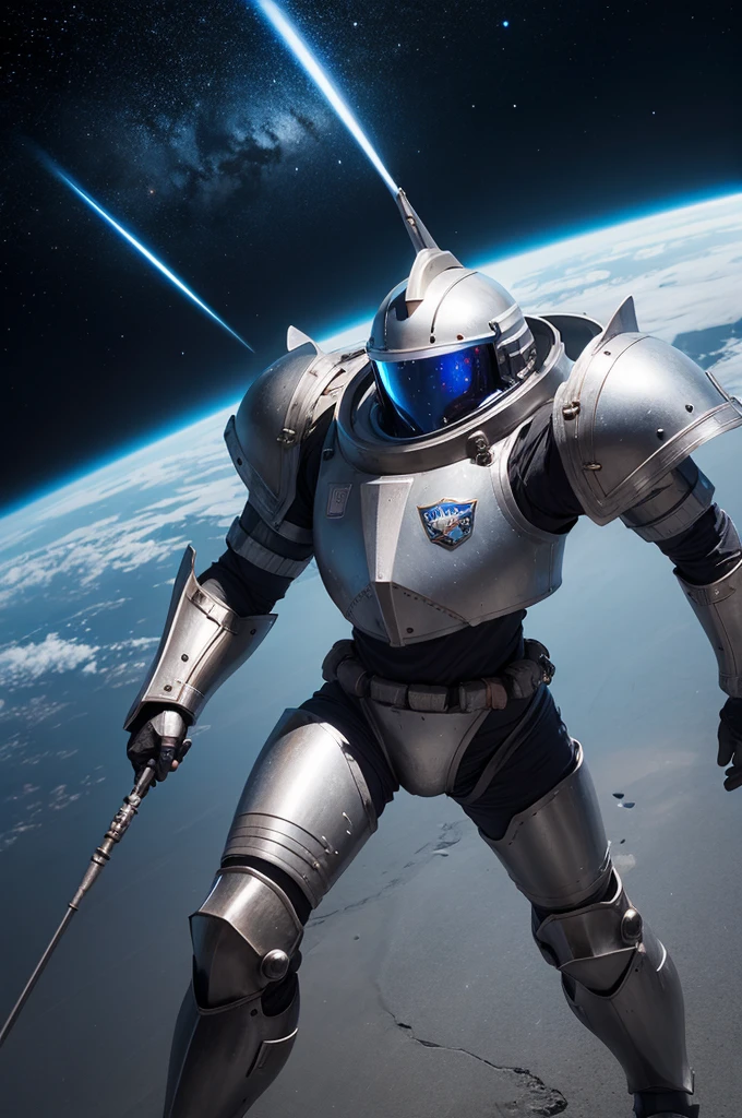 A space knight in full armor 