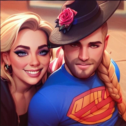 Sexy man hugs sexy blonde woman