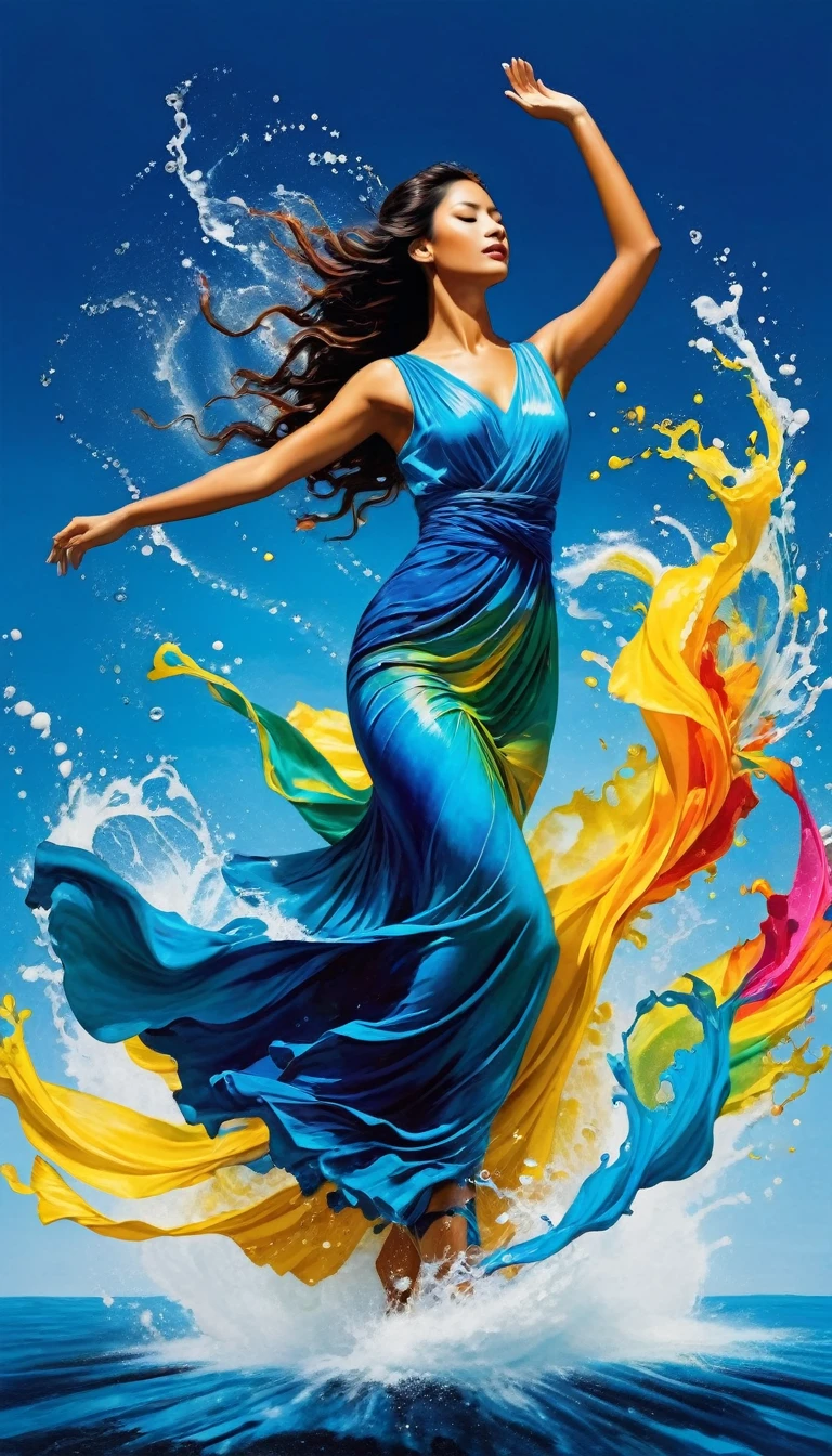 It represents the flow of ink dancing in the wind.,water effect,colorful water,goddess:art of government:water management:I&#39;m rich:sleep:perfect face:fair:17 years old:healthy,ink splash,flash,bright colors,Reflectivity,colorful,abstract,3d,8K,high resolution,Masterpiece,High quality,Detailed details,colors of the rainbow,Smiling mischievously.,Tricky,design,complacency,Bright colors,splashing water,Invite you into the world of art.,Outstanding,Dim background