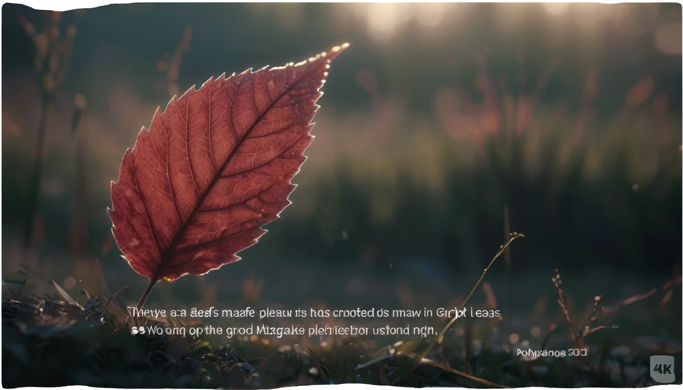 there is a leaf that is sitting on the ground in the grass, masterpiece. rendered in blender, 4 k masterpiece, 4k masterpiece, god\'s creation, masterpiece ; behance hd, close establishing shot, spiritual masterpiece, 2 0 2 1 cinematic 4 k framegrab, 8 k masterpiece, 8k masterpiece, bright light masterpiece, masterpiece 8 k