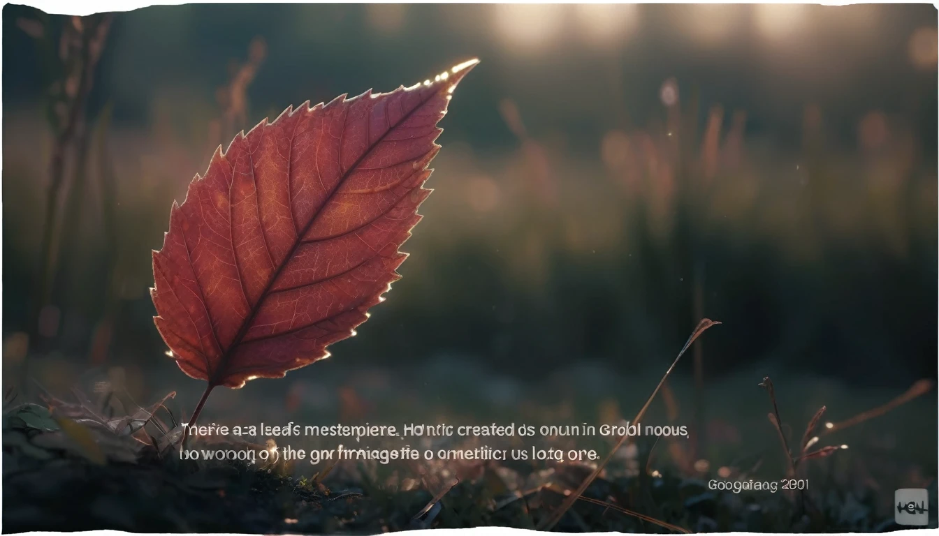 there is a leaf that is sitting on the ground in the grass, masterpiece. rendered in blender, 4 k masterpiece, 4k masterpiece, god\'s creation, masterpiece ; behance hd, close establishing shot, spiritual masterpiece, 2 0 2 1 cinematic 4 k framegrab, 8 k masterpiece, 8k masterpiece, bright light masterpiece, masterpiece 8 k