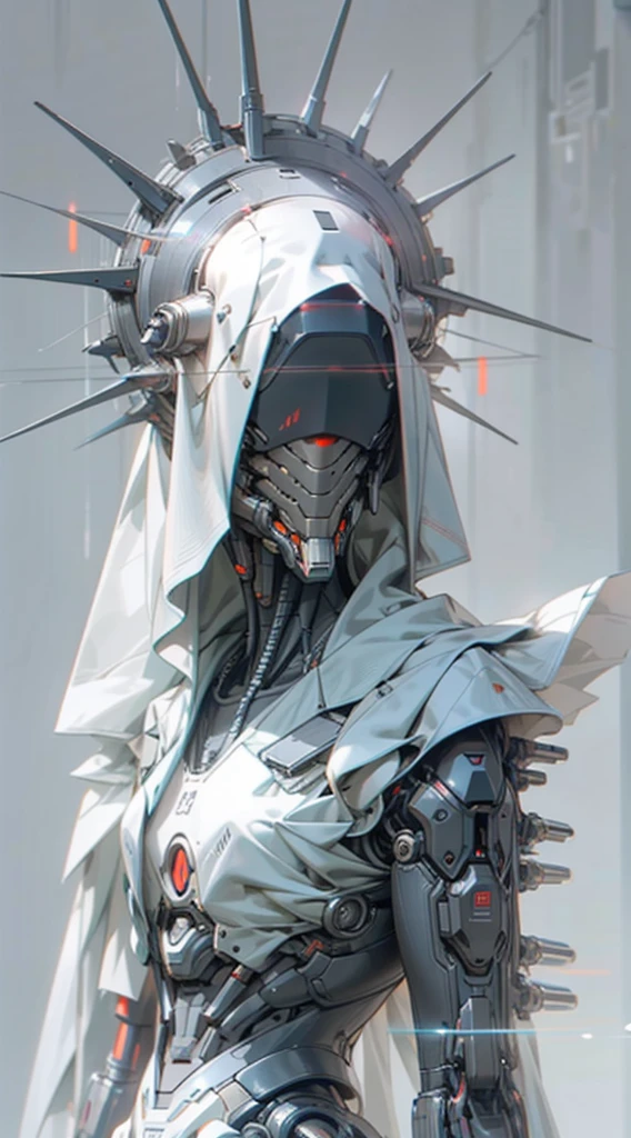 dark_imaginary,cyberpunk,(Saw,Saw man,red:1.1),1man,Mechanical Marvel,Robotic presence,Cyber Guardian, Dark cyberpunk