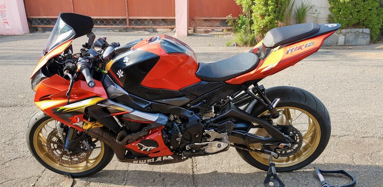 Male , technical college student, mechanic, junkie, ess, showing off his muscular body and tattoos. Wearing jeans and sneakers, he rode a Suzuki GSX R1000 K8 big bike with a timed C-4 grenade mounted on his big bike&#39;s gas tank. While riding on the open road at night