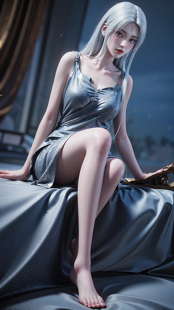 Silver-gray clothes,Silver gray pleated clothes