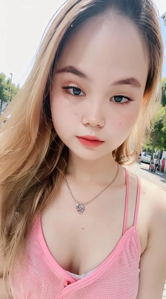(super highest quality:1.3) (very realistic, Photoreal:1.3), (sharp focus:1.3), (Realistic and very high quality:1.3). (high resolution/High resolution:1.3), very delicate and beautiful, soft light, (brown hair, Shoulder-length straight bob hair sways in the wind), beautiful detailed girl, highly detailed eyes and face, beautifully detailed nose, thin and beautiful eyes, 1 girl, Japanese, Pure beauty, cute, young, (smaller and flat chest), realistic face, realistic body, beautiful thigh, pink camisole top, black mini skirt, cherry blossom background
