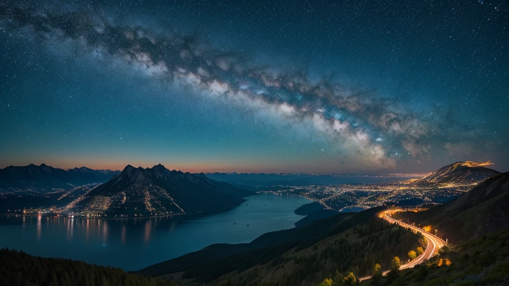Starry Sky, mountain landscape