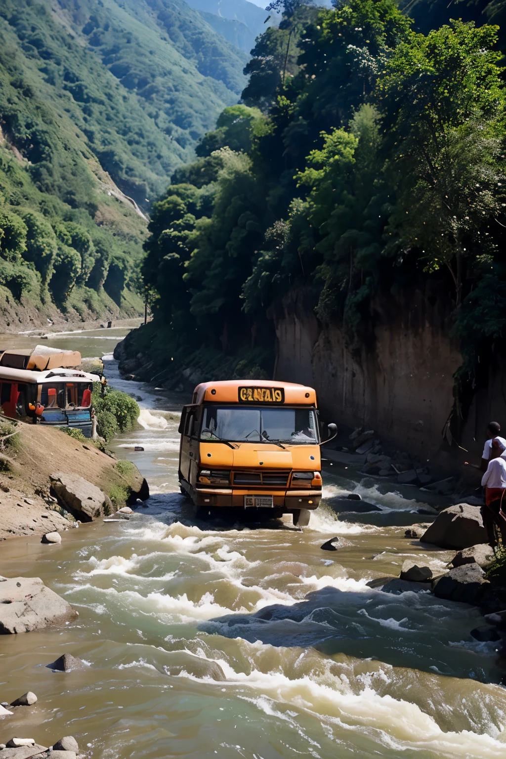 2 bus  going to village and bus accident to trishuli river due to landslide and 65 people around in the bus 