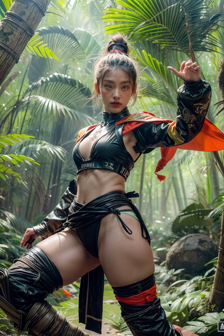 bamboo forest background,A look of determination,colorful vivid octane render, cybernetic and highly detailed, loba andrade from apex legends, created in unreal engine 5, made in unreal engine 5, trending on unreal engine 5, Antique portraits, Martial arts fantasy style 8k octane rendering, rendered in unreal 5, rendered in high octane