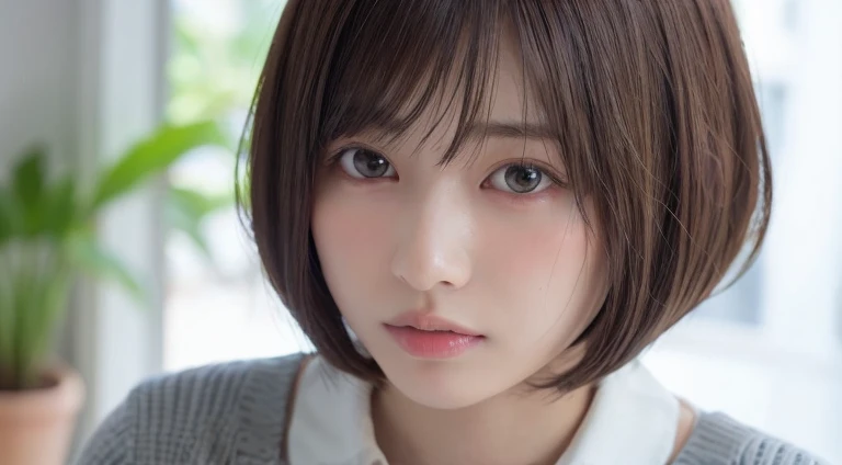 (Bob Cut Hair:1.2),(Wearing school uniform:1.2),1 girl,Japanese,21 years old,(Small breasts:1.3),(Highest quality,masterpiece:1.3,超A high resolution,),(Ultra-detailed,Caustics),(Photorealistic:1.4,RAW shooting,)Ultra-Realistic Capture,Very detailed,High resolution 16K human skin close-up。 Natural skin texture、,Pores、、It needs to be detailed enough to be easily identifiable。 Skin should be even-toned and healthy looking。 Use natural light and colour, Sad expression, Looking at the camera, Perfect dynamic composition, Outdoor