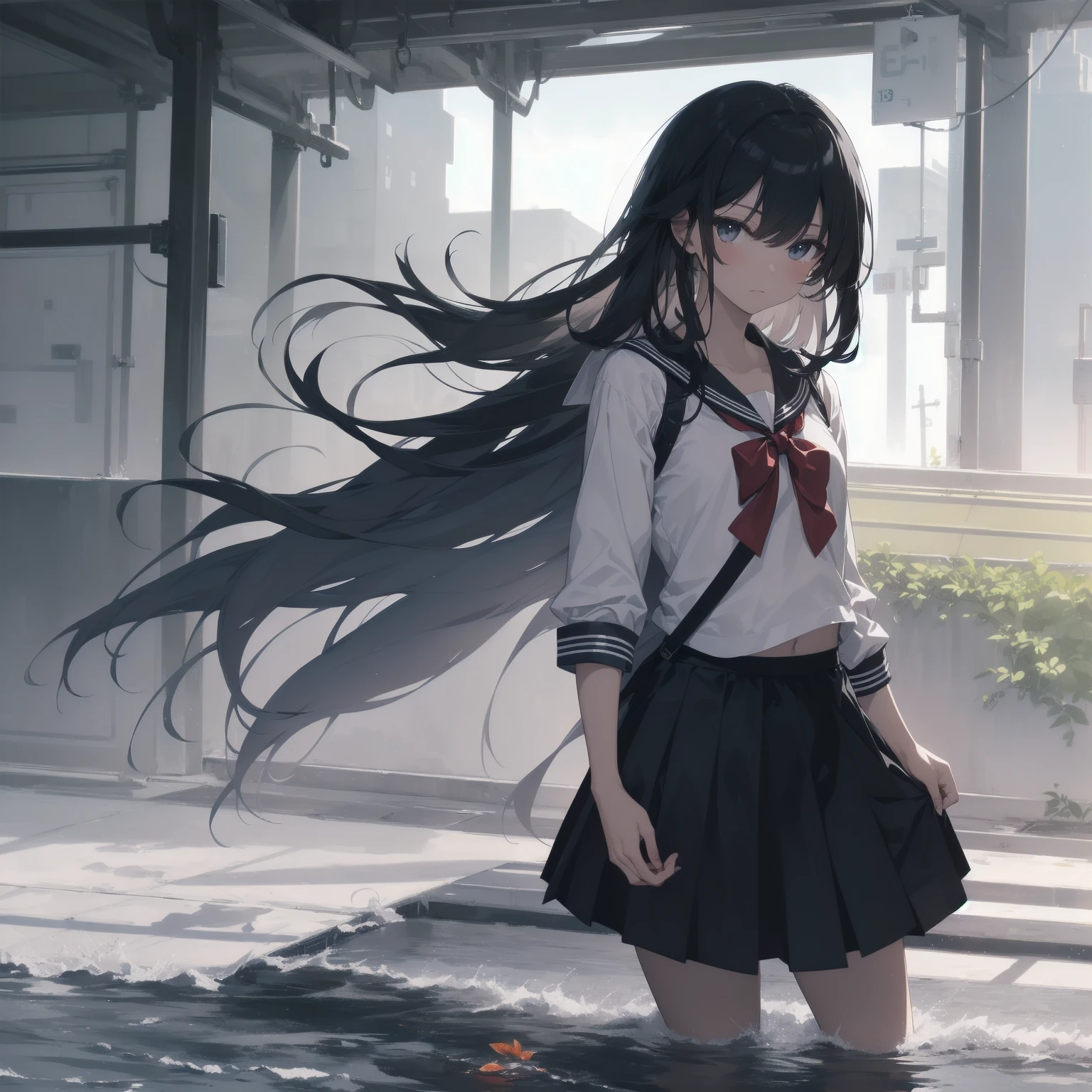 ultra-absurdres-Top quality by artist God, ultra-detailed, high resolution, anime moe artstyle, best anime 8k konachan wallpaper, pixiv contest winner, pool:2810, perfect anatomy,break, 1girl, (Please draw a girl walking sleepily to school alone. )break,(Solo,little female, 13-year-old:1.3),Full limbs, complete fingers,a junior high school student, (very short hair), short cut, flat chest, , small butt, small black eyes, beautiful detailed eyes, well-proportioned iris and pupils, expressive eyes, highres detailed hair, soft expression, salor school_uniform, sailor collar, serahuku, bow, pleated skirt,(Detailed Lighting), (Detailed background), in the School commute route. break,super detailed skin, Best cinematic lighting powered by famous artist, 8k,beauty illustration,photoshop_(medium),very aesthetic,break,((artist:tomose_shunsaku )), artist:clamp ,artist:carnelian ,artist:kantoku ,

