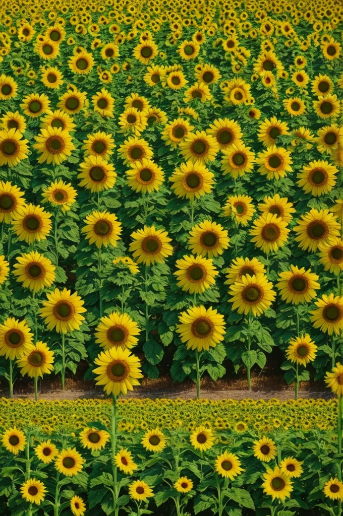 Summer beauty. Sunny fields. Green fields. Bright sun. A field of large sunflowers. Beautiful details.