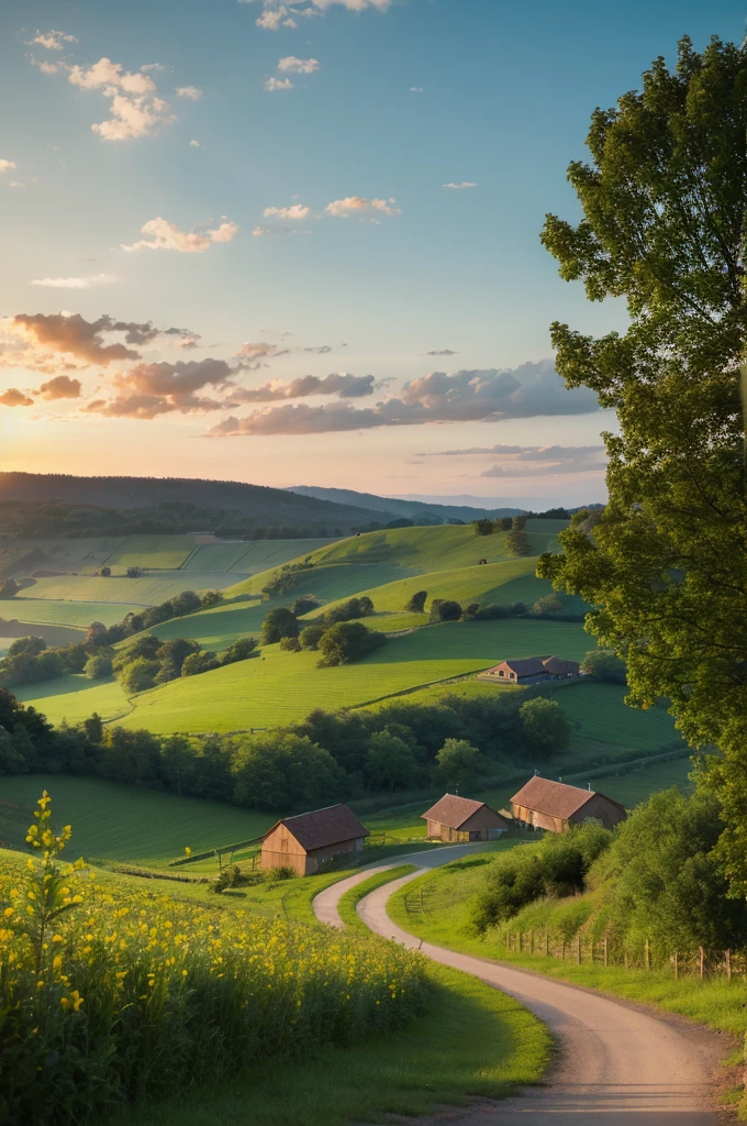 Summer evening　Rural landscape　rural