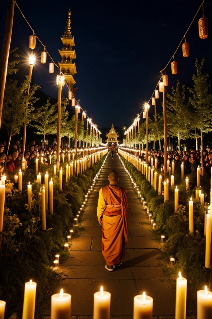 Candle procession during Buddhist Lent
