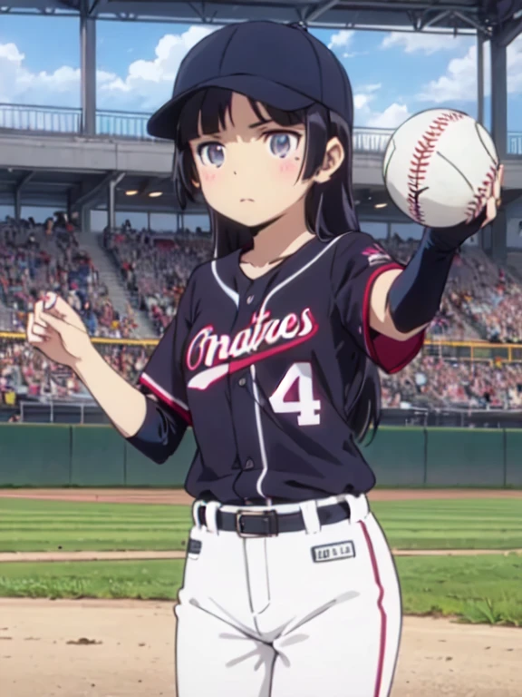 (Ultra-high resolution), (masterpiece), (Attention to detail), (high quality), (最high quality), One Girl, Black Hair, (Throwing Baseball), How to Throw a Baseball, pitcher, pitching, mound, Baseball, (Baseball Uniforms), (Baseball hats), Baseball Belt, Green Field, Dugout, 