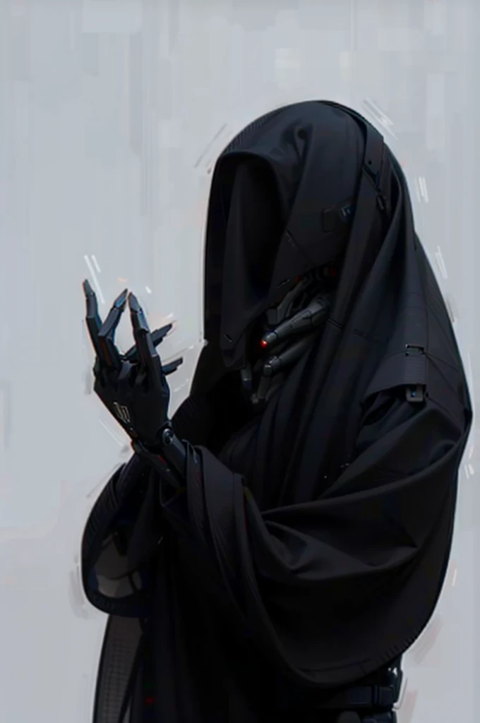 dark_imaginary,cyberpunk,(Saw,Saw man,red:1.1),1man,Mechanical Marvel,Robotic presence,Cyber Guardian, Dark cyberpunk