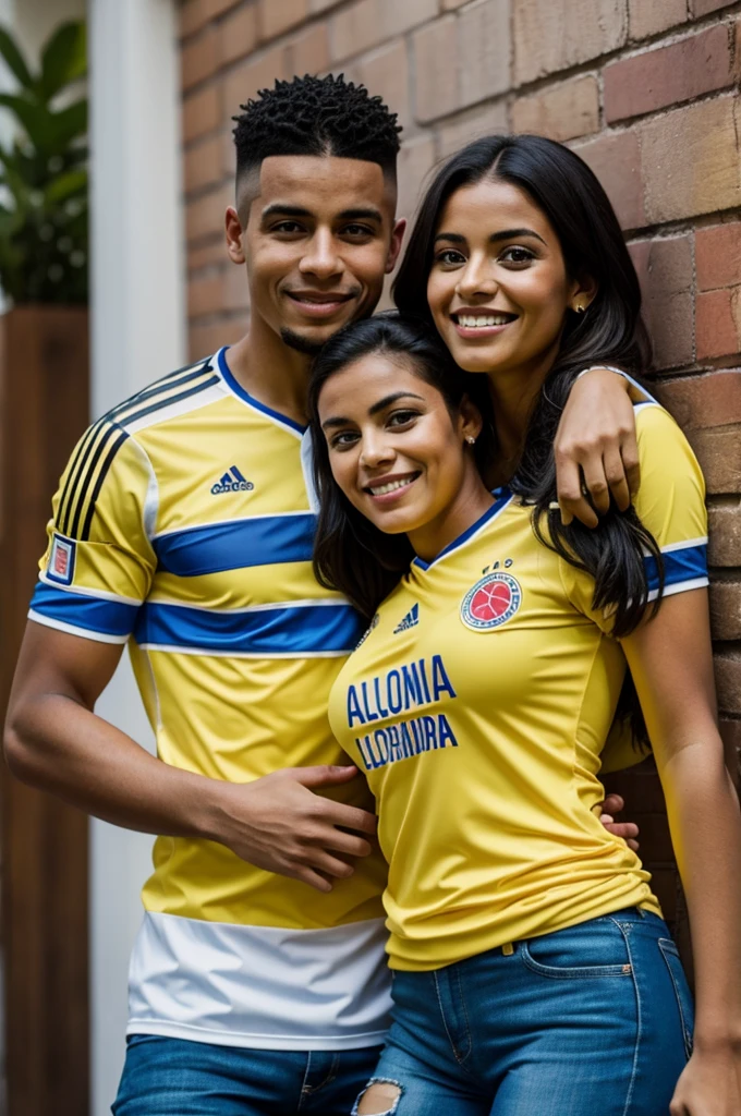 Image of a couple with the Colombia shirt