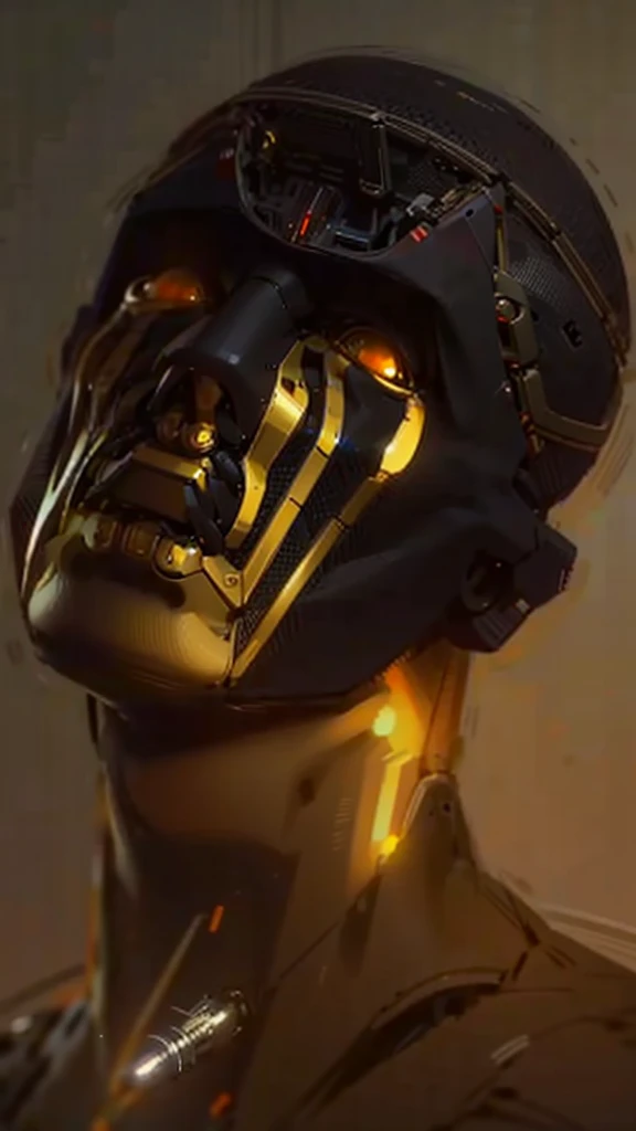 dark_imaginary,cyberpunk,(Saw,Saw man,red:1.1),1man,Mechanical Marvel,Robotic presence,Cyber Guardian, Dark cyberpunk