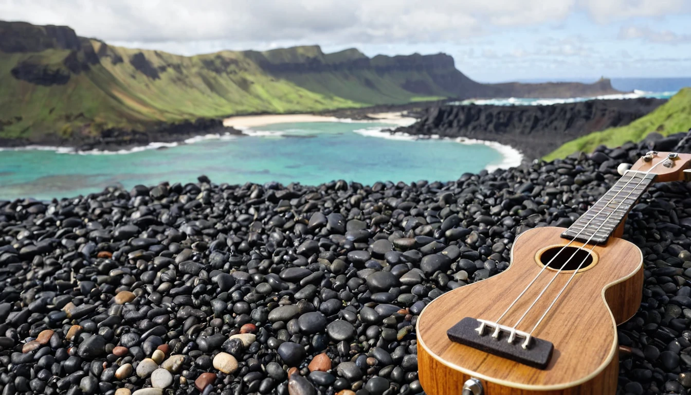 Ukulele, por Genevieve Naylor (road in the background)