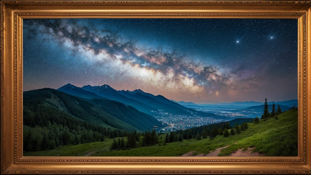 Starry Sky, mountain landscape