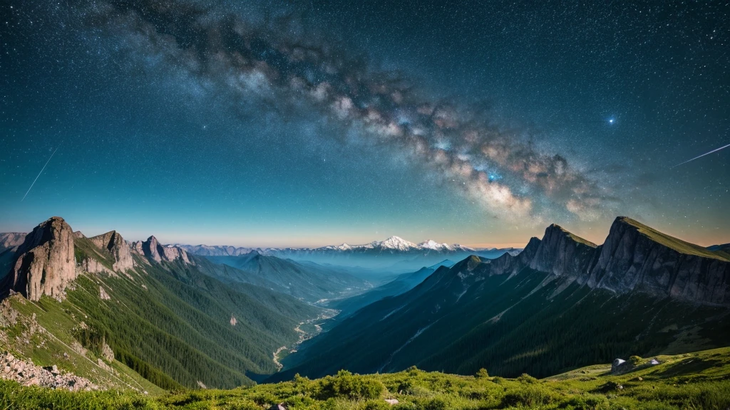 Starry Sky, mountain landscape