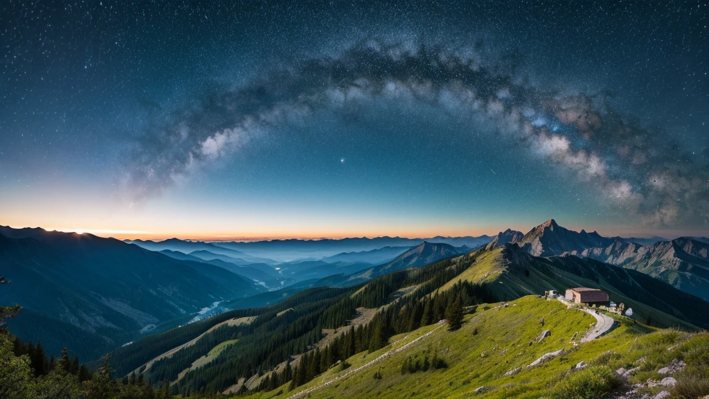 Starry Sky, mountain landscape