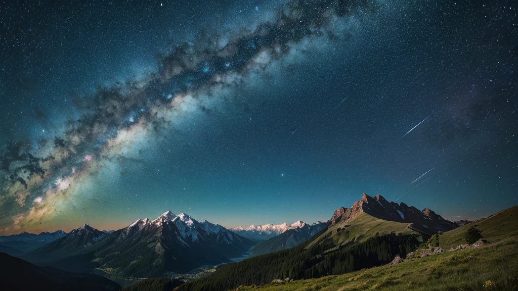 Starry Sky, mountain landscape