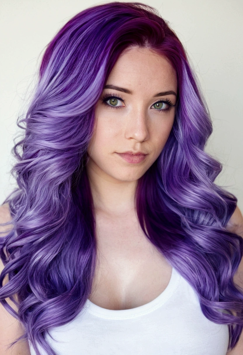 araffes with purple hair is getting her hair done, hair coloring, Purple highlights, purple streaks in hair, purple hair, ультраPurple highlights, flowing purple hair, purple hair, long purple hair, lavender hair, purple long hair, purple long hair, Two hair colors, lilac hair, light iridescent hair color, purple, hair dye, long purple hair