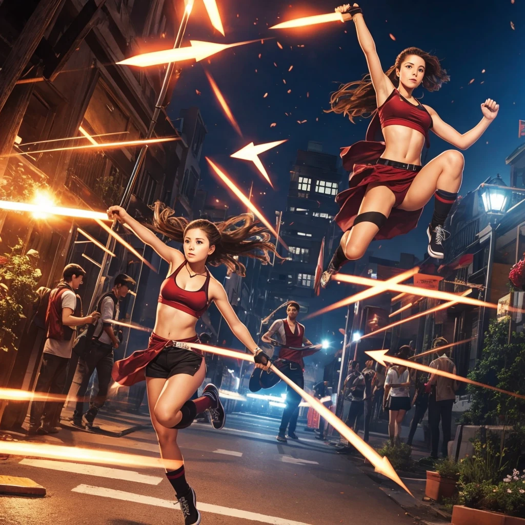 Step up、right rising arrow、Jumping person