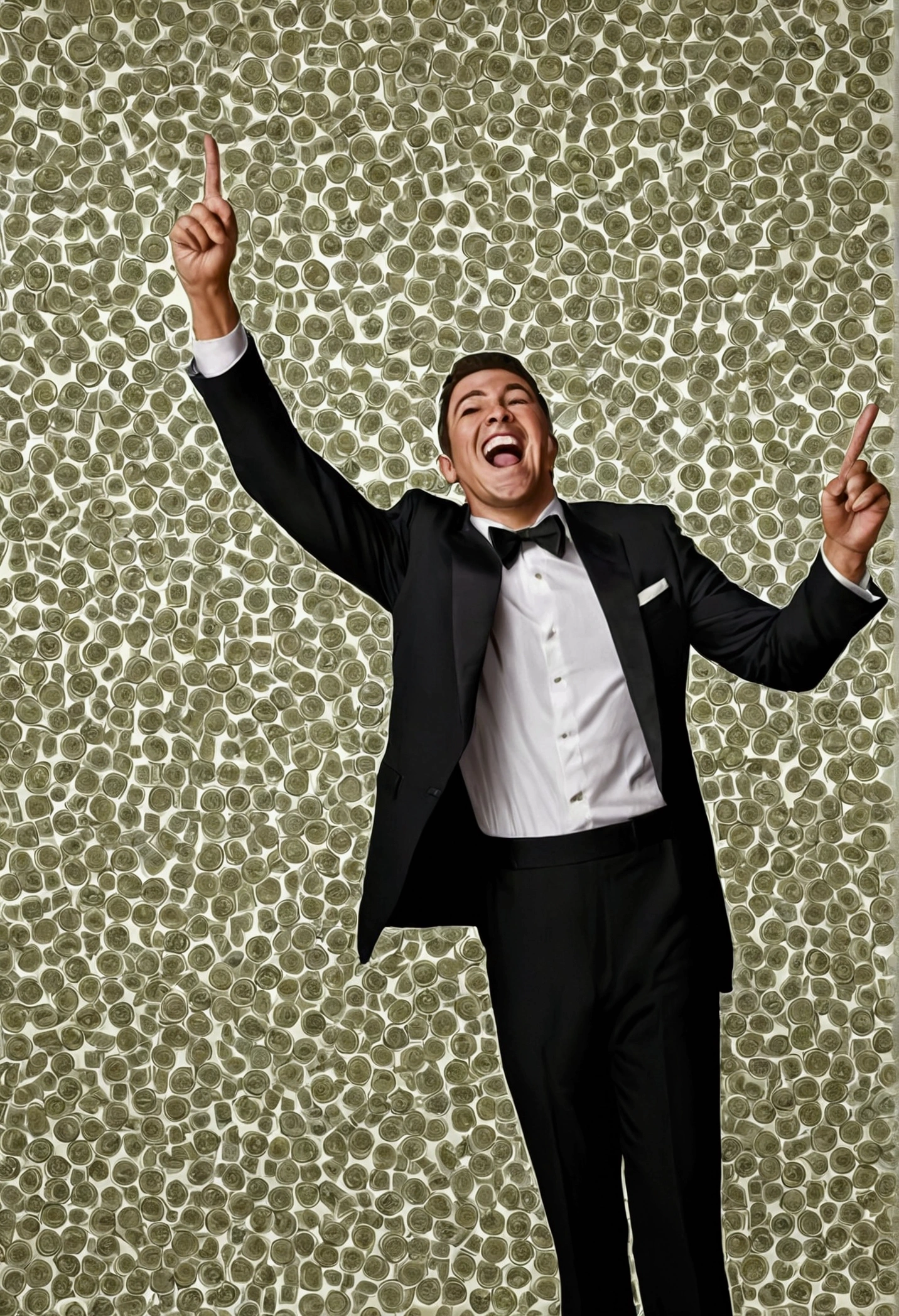 Winning the lottery, success, hurrah, good luck, happiness, Artwork, male