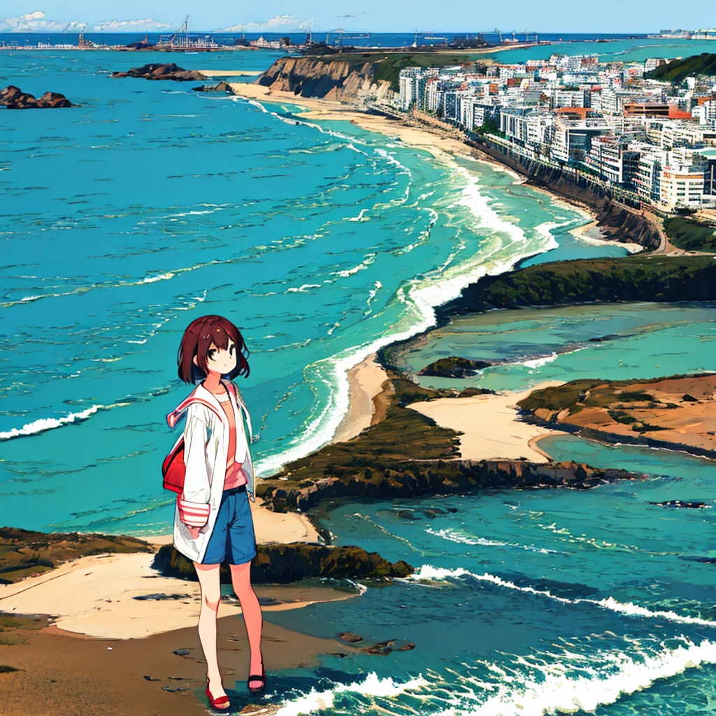Seaside Road Girl Modern Nostalgic
