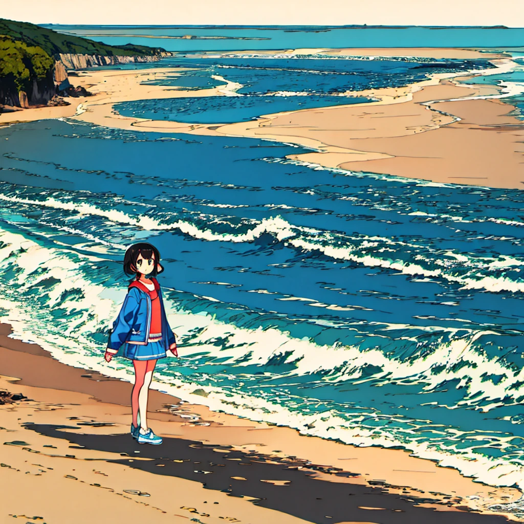 Seaside Road Girl Modern Nostalgic