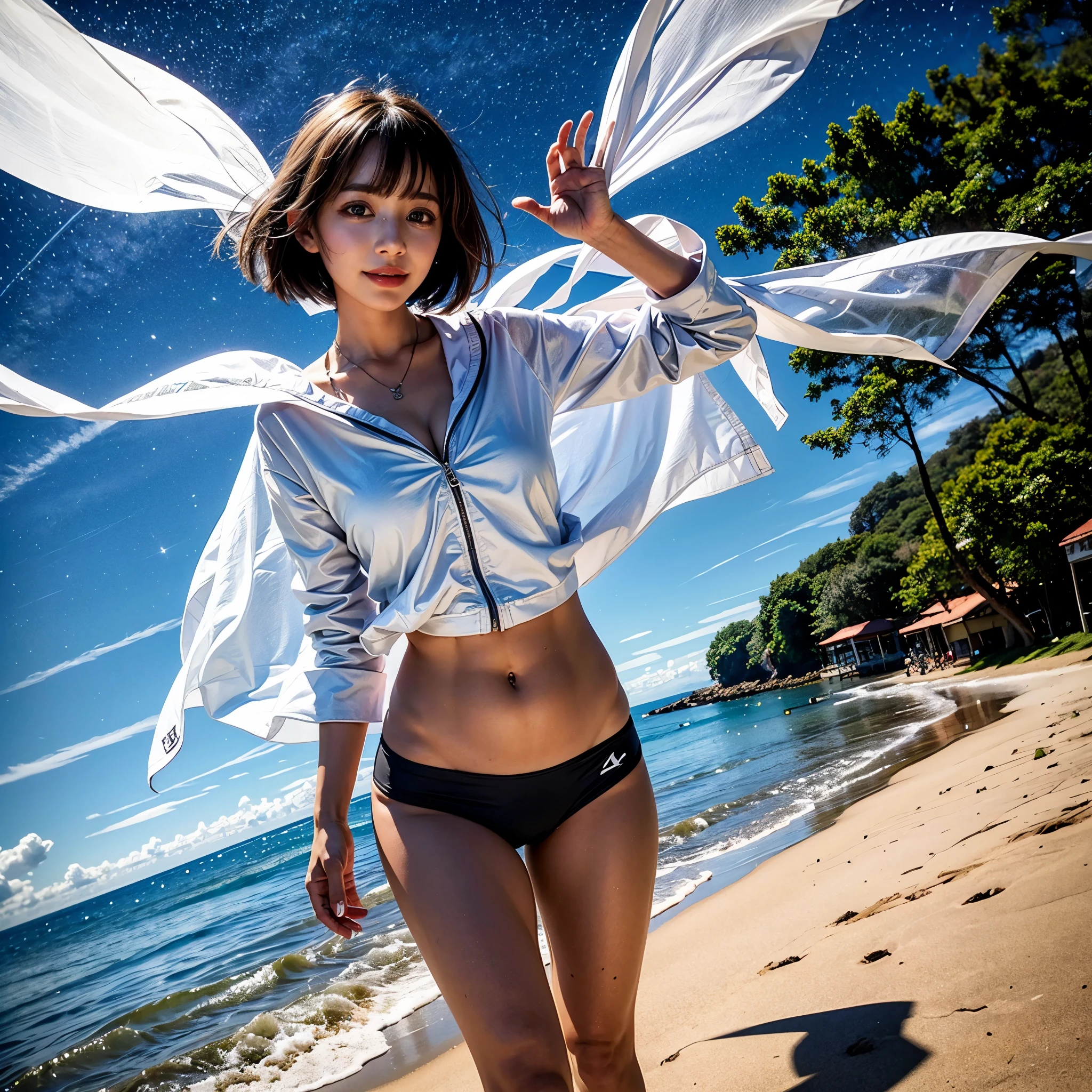 ManoErina, awaitingtongue, ((ExtremelyDetailed (12 PICHIPICHI KAWAII Girls Floating in The Air in a row:1.37) in WHITE at Dusk Enoshima Beach)), {(Standing Full Body:1.2)|(from below:1.2)}, Different types of hair colors, {(skinny(SchoolSwimwear))|(SchoolUniform)with Tiny AthleticShorts}, {Detailed Childish hand|Hidden hand|Armpit|Different types of breasts of various sizes from HUGE to FLAT|(Clearly Visible the shape of Butt)}, Joyful Expressions LifeLike Rendering, PerfectLighting, (Dazzling Horizon Visible through ThighGap), (Starry IridescentParticles:1.22) ColorfulClouds