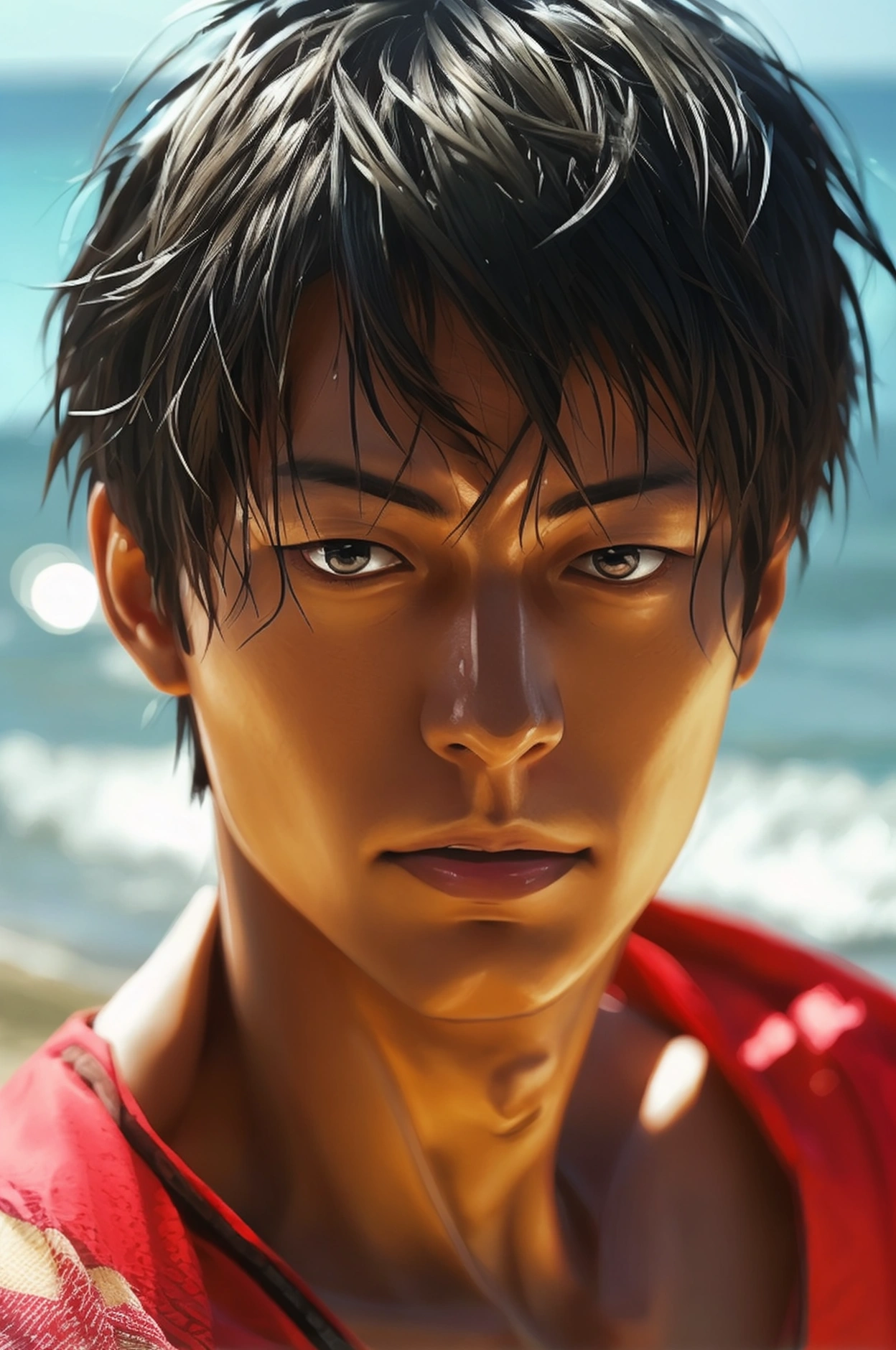  handsome Aomine Daiki ,beach