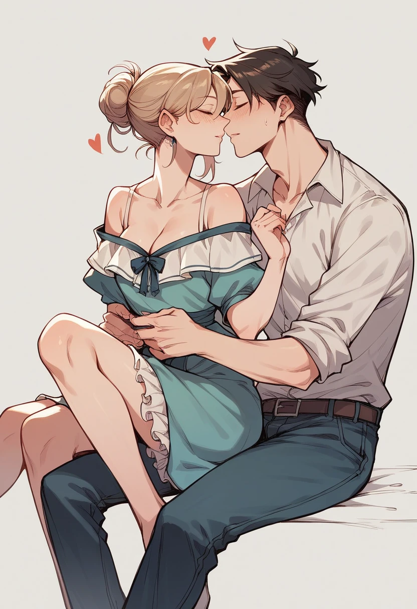 as a boy snd girl,sitting on the seat,romantic background,as a couple