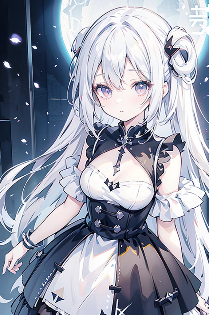 Anime-style image of a woman with white hair and black clothing, Cute 3D anime girl render, Cute anime waifu in a nice dress, From Arknights, Anime VTuber Full Body Model, April Rendering, Anime girl in a black dress, Gothic Maiden Anime Girl, Highly detailed characters, Official character art,exorcist