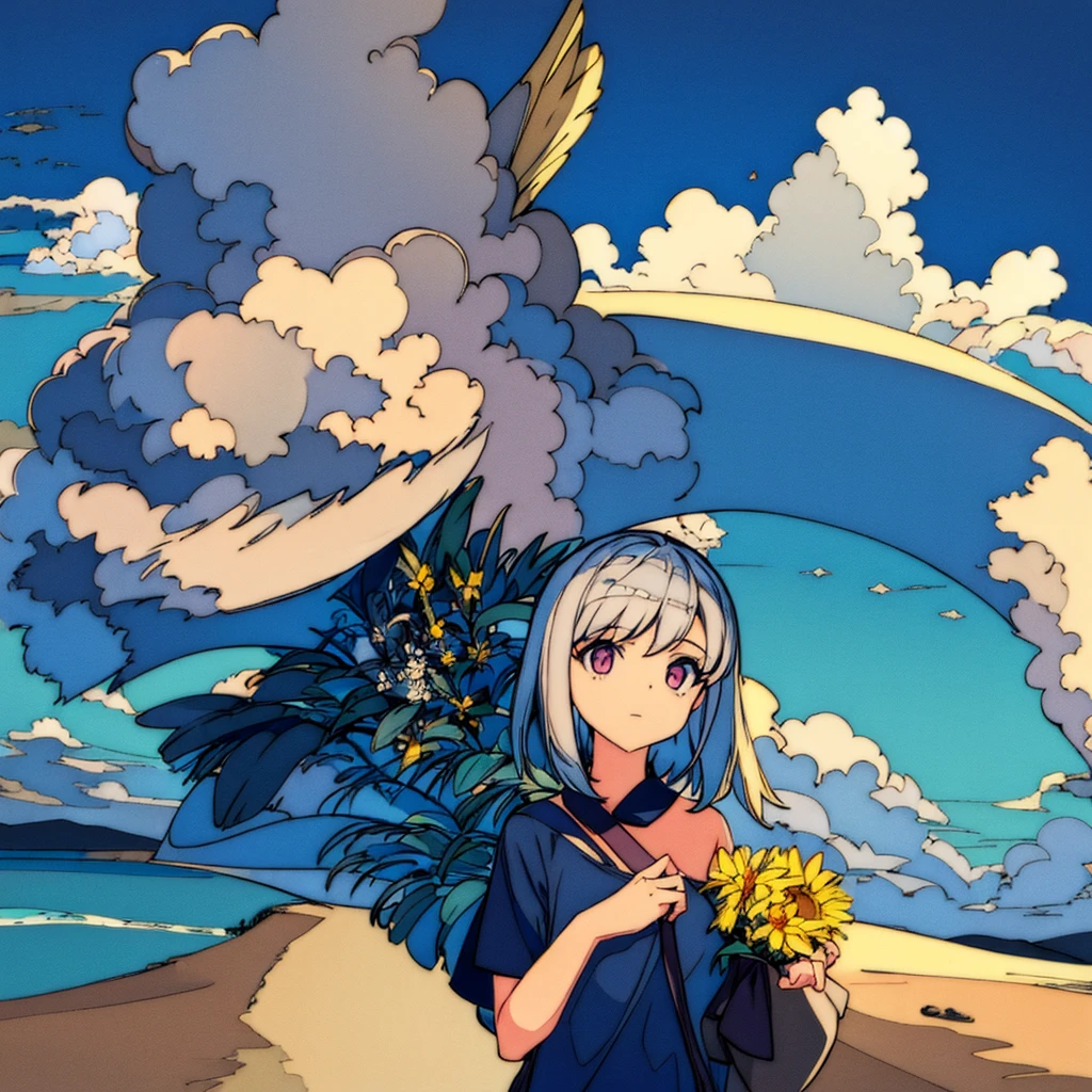 Girl with a bouquet Modern Cumulonimbus