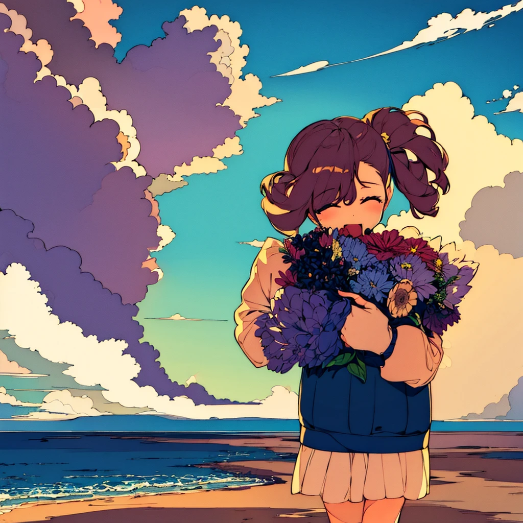 Girl with a bouquet Modern Cumulonimbus