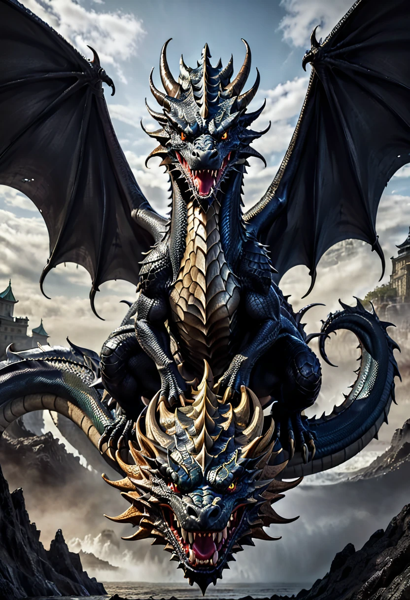 Enter a dark and surreal world where a fierce dragon reigns supreme. This digital artwork, inspired by the works of Darek Zabrocki, will leave you in awe with its intricate details and stylistic rendering. Immerse yourself in this epic conceptual art piece and let your imagination run wild.