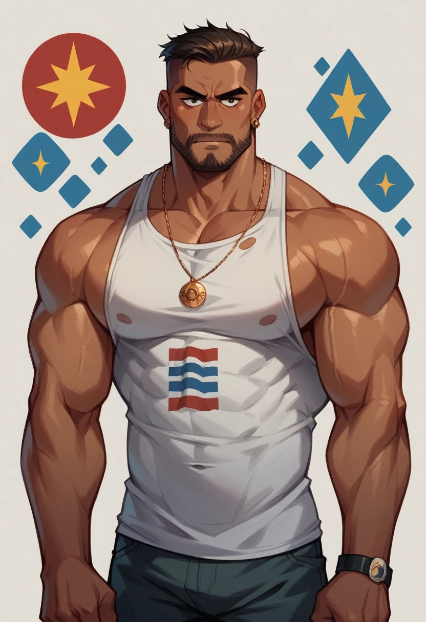 Dwayne Johnson finally goes to the moon and places LGBTQ flag he is standing nearby make it more detailed only Dwayne Johnson need
