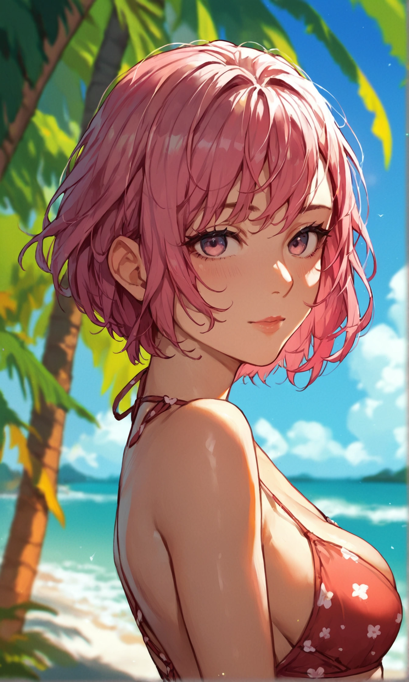 score_9, score_8_up, score_7_up, score_6_up, score_5_up, score_4_up, BREAK source_anime,rating_save, Beautiful Female short hair ,beach