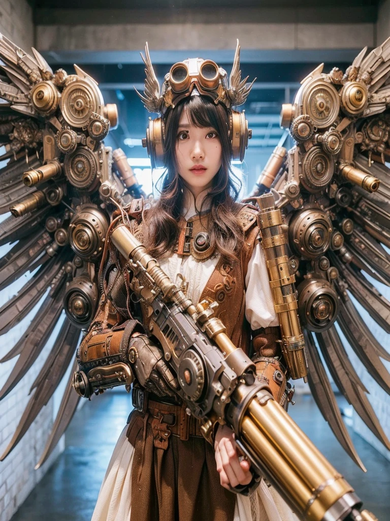 superrealism, ultra high res,8k,(Photorealsitic:1.4), (crab-like mechanical suit:1.2), designed by Hajime Katoki,heavy weapons,vivid textures,animal legs, gradation hair, japanese female soldier,(ultra beautiful face),((super realistic all textures)), ((super intricate all details)), Realistic detail enhancement like Magnific AI, full body shot, ultra sharp photo result, Acrylic Clear Cover, Hydraulic cylinder, style, taken with Fuji film X-T30+Nokton. HDR10,Minimum of 4 pieces created