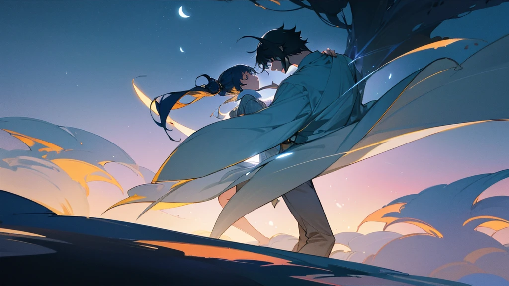 In the silence of the night、I drew a dancing silhouette in the gentle moonlight、Fantastic and romantic scenery。Silvery leaves fly up、star々quietly watches the movement。