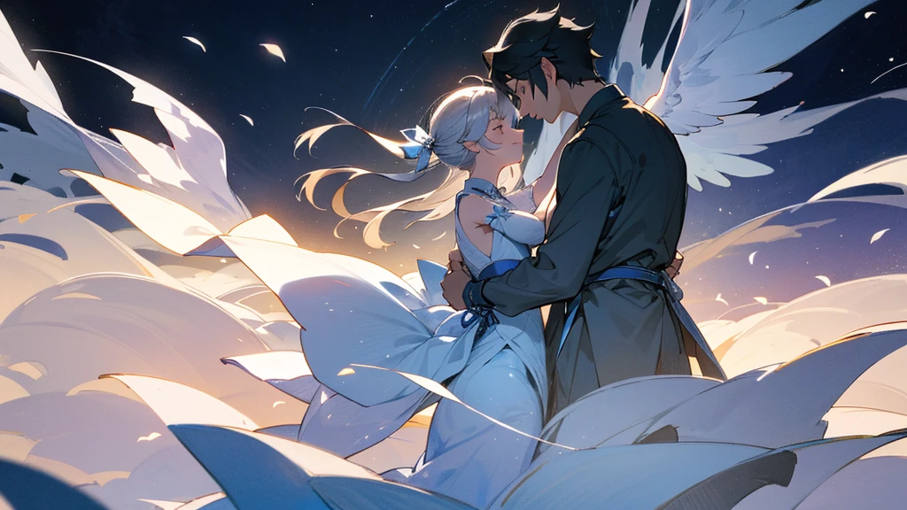 In the silence of the night、I drew a dancing silhouette in the gentle moonlight、Fantastic and romantic scenery。Silvery leaves fly up、star々quietly watches the movement。
