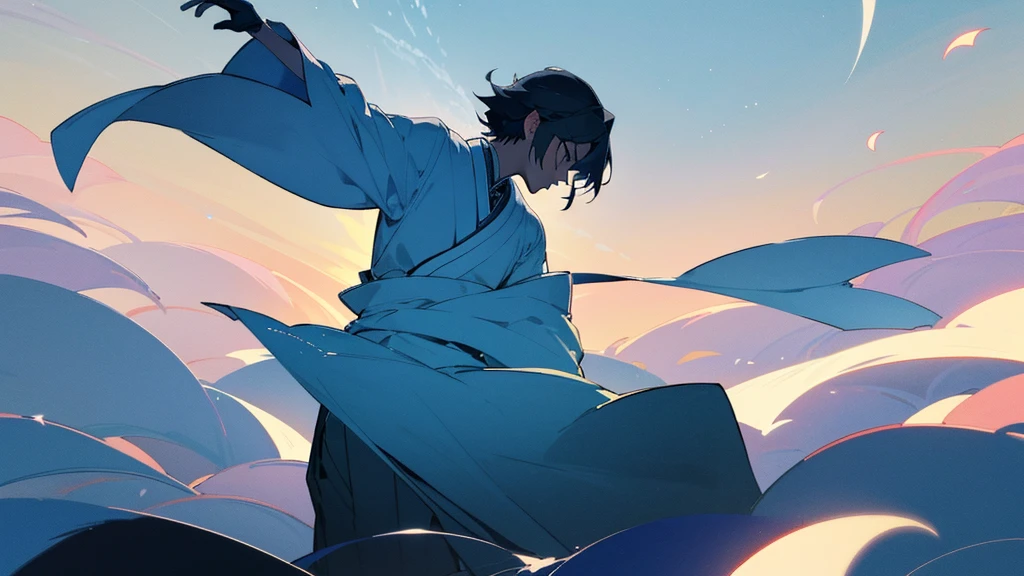 In the silence of the night、I drew a dancing silhouette in the gentle moonlight、Fantastic and romantic scenery。Silvery leaves fly up、star々quietly watches the movement。