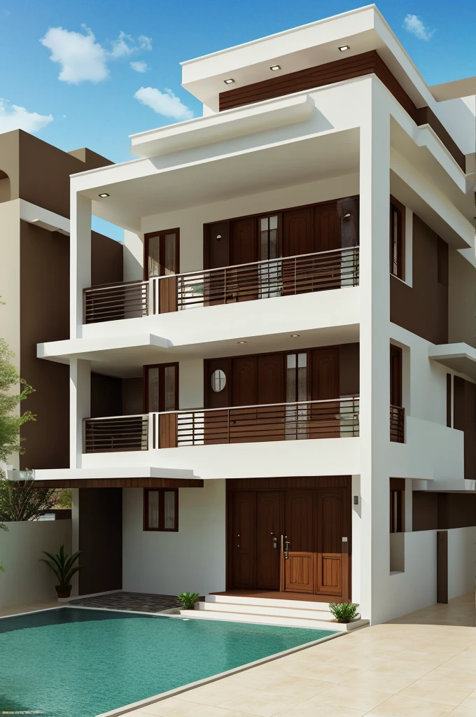 2 floor front house design 